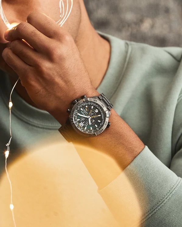 Promaster Navihawk A-T Green Dial Stainless Steel Bracelet